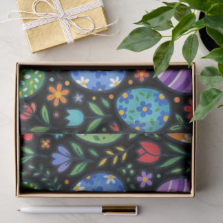 Rainbow Easter Eggs and Flowers Seidenpapier