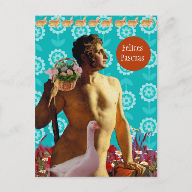 Rainbow Easter Feiertagspostkarte (Vorderseite)