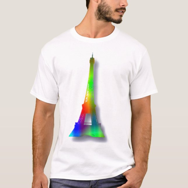 Rainbow Eiffel Tower T-Shirt (Vorderseite)