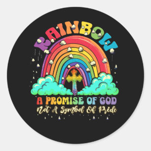 Rainbow ein Versprechen Gottes nicht ein Symbol de Runder Aufkleber