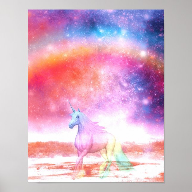 Rainbow-Einhorn Poster (Vorne)