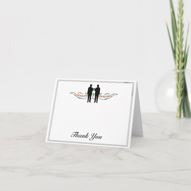 Rainbow Elegance Groom Wedding Vielen Dank Dankeskarte (Vorderseite)