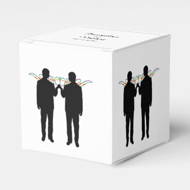 Rainbow Elegance Grooms Gastgeschenk Hochzeit Box Geschenkschachtel (Vorderseite)