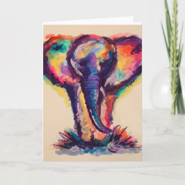 Rainbow Elephant Karte
