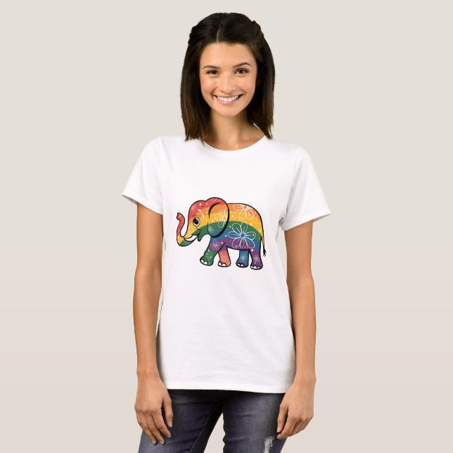 Rainbow Elephant T-Shirt (Vorne ganz)