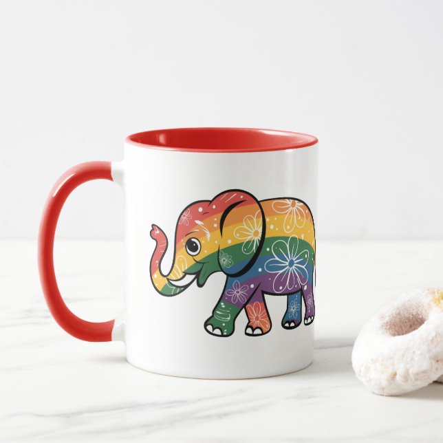 Rainbow Elephant Tasse (Mit Donut)