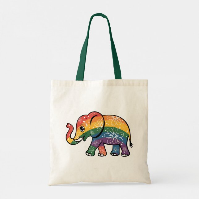Rainbow Elephant Tragetasche (Rückseite)