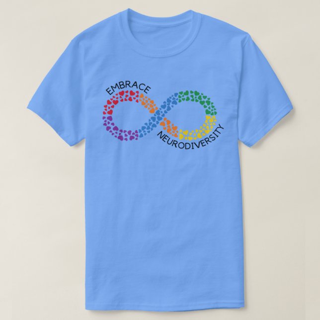 Rainbow Embrace Neurodiversity ASD ADHD Autism Awa T-Shirt (Design vorne)