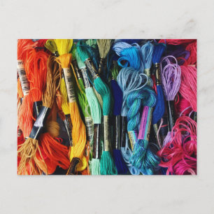 Rainbow Embroidery Floss Threads Nähen Postkarte