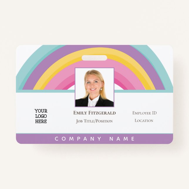 Rainbow Employee Foto ID Name Logo Ausweis (Vorderseite)