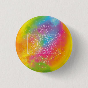 Rainbow-Energie – Metatrons Würfel Heilige Geometr Button