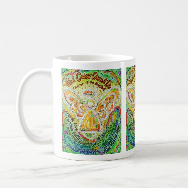 Rainbow Engel, was Krebs nicht tun kann Kaffee-Tas Kaffeetasse (Links)