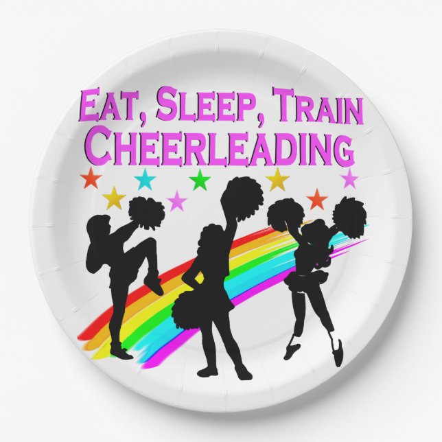 RAINBOW ESSEN SLEEP CHEERLEADING DESIGN PAPPTELLER (Vorderseite)