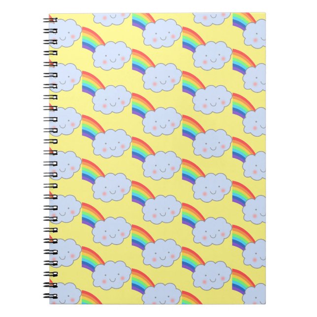 Rainbow et Cloud Cute Carnet Motif moderne (Devant)
