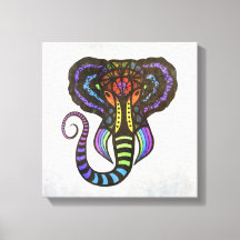 Rainbow Extravagant Elefant im grauen Hintergrund