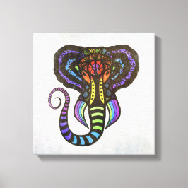 Rainbow Extravagant Elefant im grauen Hintergrund Leinwanddruck