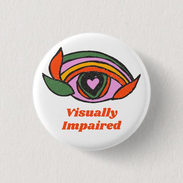 Rainbow Eye mit Personentext Button (Vorderseite)