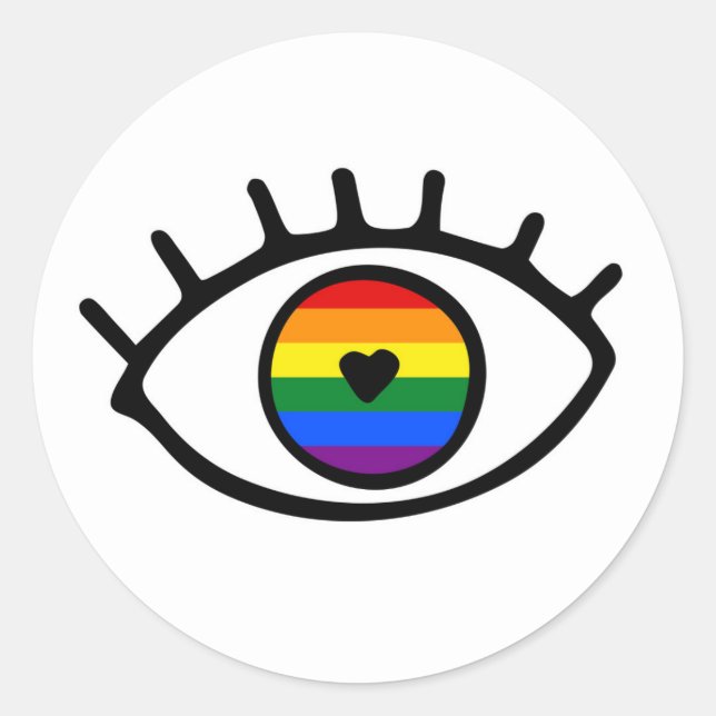 Rainbow Eye Runder Aufkleber (Vorderseite)