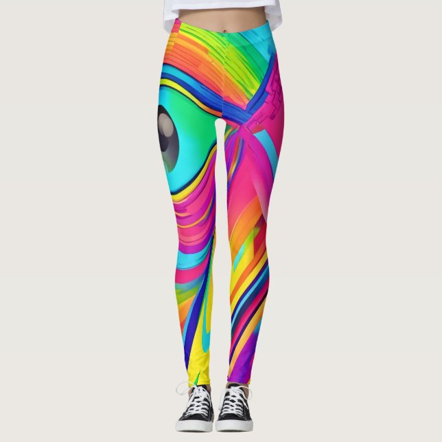 Rainbow Eye Wonder Art Leggings (Vorderseite)