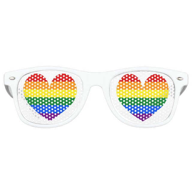 Rainbow-Fahne-Liebe-Herzsymbol für Party Partybrille (Vorderseite)