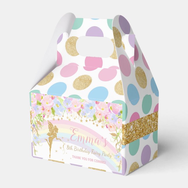 Rainbow Fairy Birthday Party Baby Shower Danke Geschenkschachtel (Vorderseite)
