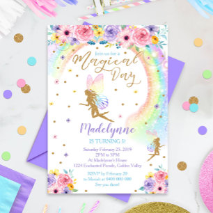 Rainbow Fairy Einladung