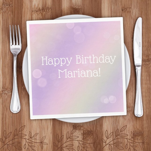 Rainbow Fairy Lights Girl Geburtstagsparty Serviette (Von Creator hochgeladen)