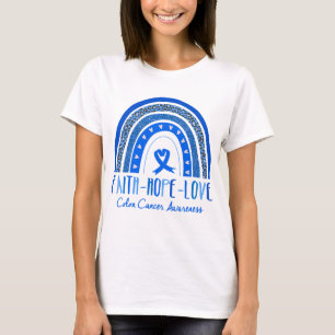 Rainbow Faith Hope Liebe Colon Cancer Awareness T-Shirt