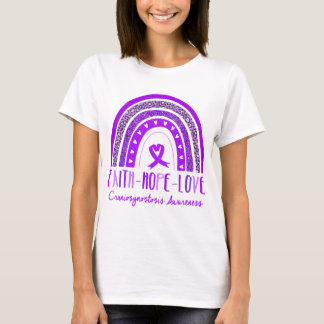 Rainbow Faith Hope Liebe Craniosynostosis Bewussts T-Shirt
