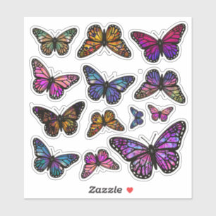 Rainbow Fantasy Monarch Butterfly Stickers Aufkleber
