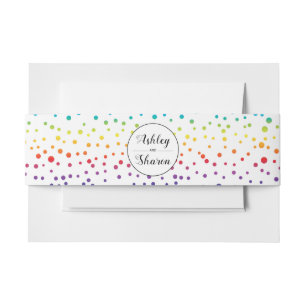 Rainbow-Farben Konfetti-Lesben-Hochzeit Einladungsbanderole