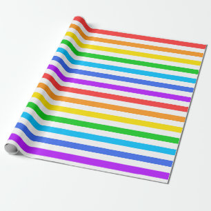 Rainbow-Farben und Weißstreifen-Wrapping-Papier Geschenkpapier