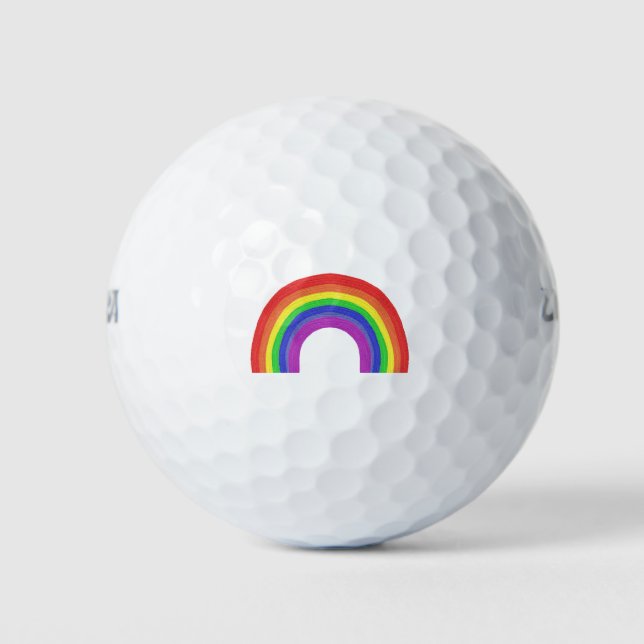 Rainbow-farbene Kunst Golfball (Vorderseite)