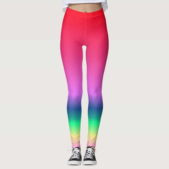 Rainbow-farbene Leggings (Vorderseite)