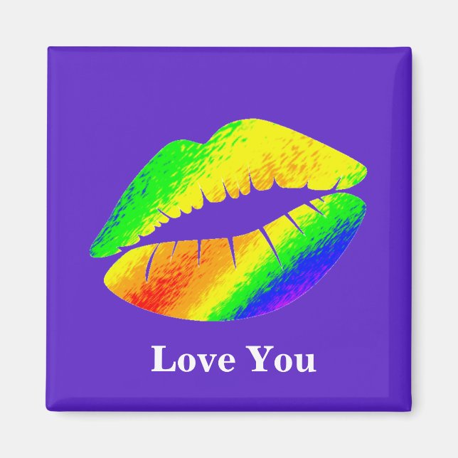 Rainbow-farbene Lippen Magnet (Vorne)