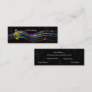 Rainbow-farbene Musiknoten Mini Visitenkarte