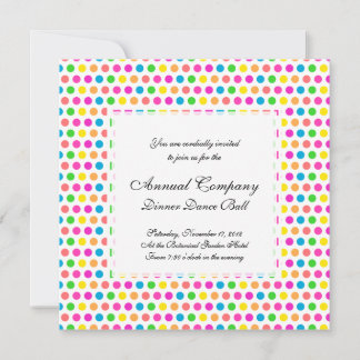 Rainbow-farbene Polka-Dosen Fick Happy-Muster Einladung