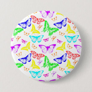 Rainbow-farbene Schmetterlinge Button