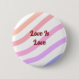 Rainbow-farbene Streifen Pastellfarben Liebe ist L Button