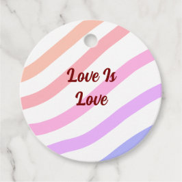 Rainbow-farbene Streifen Pastellfarben Liebe ist L Geschenkanhänger