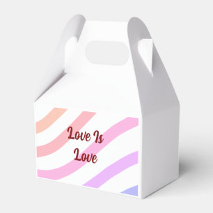Rainbow-farbene Streifen Pastellfarben Liebe ist L Geschenkschachtel