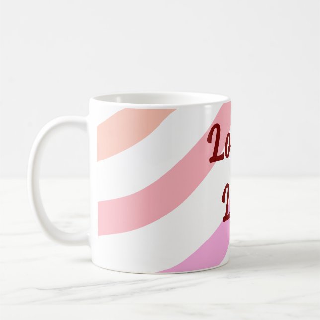 Rainbow-farbene Streifen Pastellfarben Liebe ist L Kaffeetasse (Links)