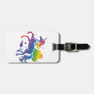 Rainbow-farbenes Einhorn-Design Gepäckanhänger