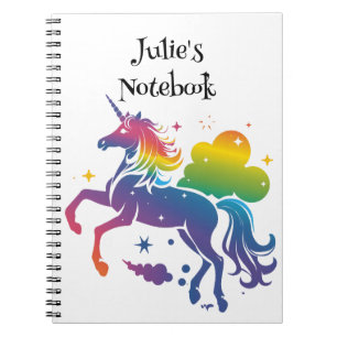 Rainbow-farbenes Einhorn-Design Notizblock
