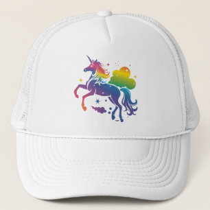Rainbow-farbenes Einhorn-Design Truckerkappe