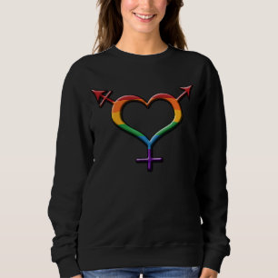 Rainbow-farbenes Herz-Shaped Transgender Pride Sym Sweatshirt