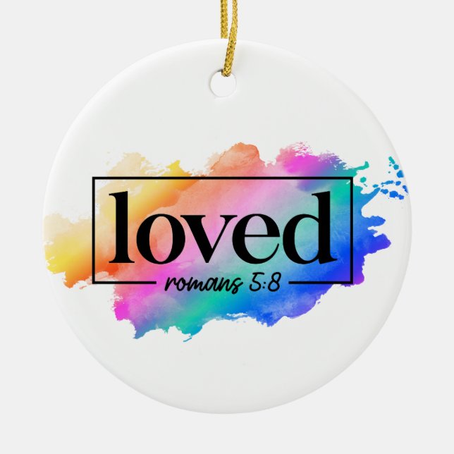 RAINBOW FARBIERTE DAS WORT LIEBT KERAMIK ORNAMENT (Vorne)