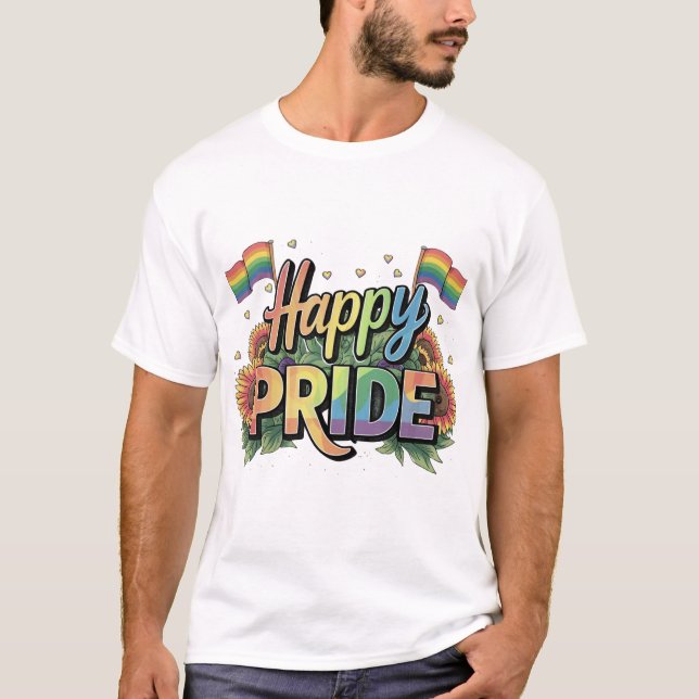 RAINBOW FARBIERTES GAY PRIDE SPRICHWORT T-Shirt (Vorderseite)
