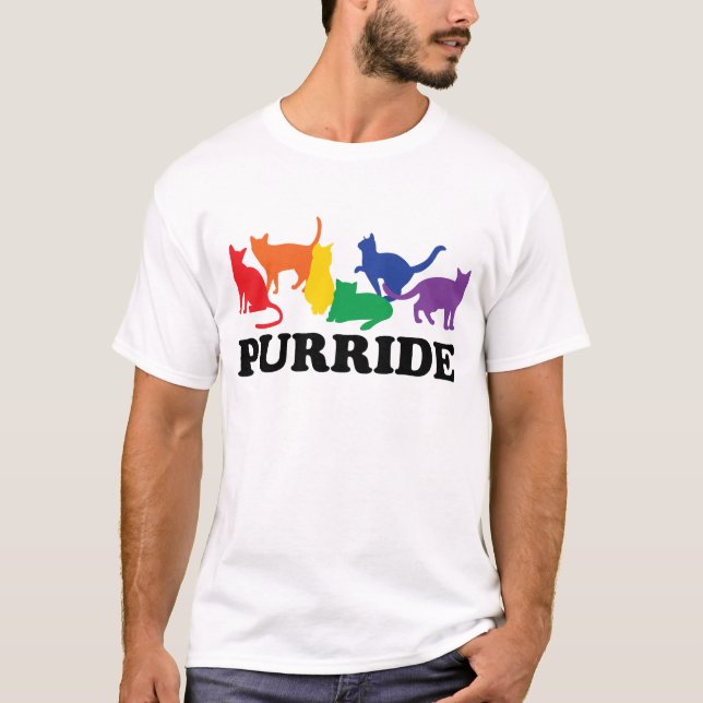 RAINBOW FARBIERTES GAY PRIDE SPRICHWORT T-Shirt (Vorderseite)