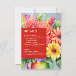 Rainbow-farbige Blume Details Umschließungskarten RSVP Karte